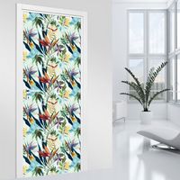 Stickers pour porte - Tropical - 93 x 205 cm - Adhésif + Protection MATE
