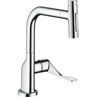 mitigeur cuisineavec douchette aspect acier inox