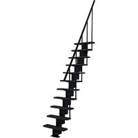 Scala dritta metallo 11 gradini - Altezza raggiungibile 2,47 a 2,75m - Larghezza 60cm - Altezza regolabile - HAPPY/I/SNMNOIR-11