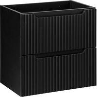 Mobile sottolavabo da bagno VANO – 2 cassetti – Nero opaco – L60 × P39 × H57 cm – Da appendere