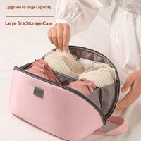 Sac de rangement pour sous vetements de voyage rose grand modele avec poignee