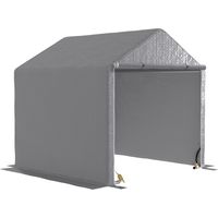 Abri de Jardin pour Vélo et Moto 2 x 2 m Structure Acier Galvanisé et Toile PE Imperméable Gris - PANGIVO