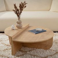 Ensemble de 2 tables basses design 90x90x35 cm décor chêne - TEONA