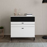 Credenza Diani, Sideboard mit einem Regal, 3 Schubladen, 3 Fächer, 77x35x78h cm Weiß