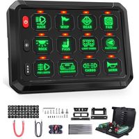 Universelles Bedienfeld mit 12 Schaltern (12 V/24 V), inklusive 8-farbiger, dimmbarer RGB-Touch-Schalter für Pkw, Lkw, SUV, RZR und Boote.