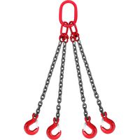 Élingue en chaîne 4 brins – Acier au manganèse G80 – Capacité de charge 6,4T – Longueur 1,45m – Crochet robuste pour levage industriel - 8mmx1