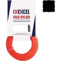 FILO PER DECESPUGLIATORE IN NYLON QUADRO ARANCIO mm.3 in matassa da mt.100 EXCEL