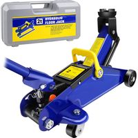 Car jack-Hydraulic hand-push jack-steel car jack-2 tons lifting capacity-height adjustable range 140 to 290 mm-durable-with handle and universal casters-for car maintenance