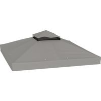 Toile pour tonnelle 3 x 3 m toile de rechange pour tonnelle à 2 niveaux protection UPF30+ trous de drainage gris