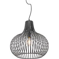 QAZQA saffira - Suspension - 1 lumière - Ø 480 mm - Noir - Moderne - éclairage intérieur - Salon I Chambre I Cuisine I Salle à manger