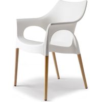 Chaise avec pieds bois naturel - NATURA OLA - vendu à l'unité - déco
