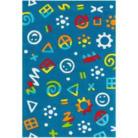 Tapis tissé spirit glowy 3146 blau icons - 110 x 160 cm