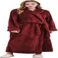 Peignoir long pour femme, doux et moelleux, en polaire, idéal pour l'hiver. Pyjama/robe de chambre/nuisette.