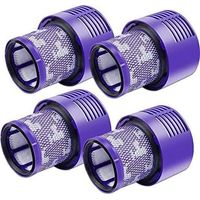 Lot de 4 filtres V10 pour aspirateur Dyson, lot de 4 filtres de rechange pour aspirateur Dyson V10, V10 Absolute, V10 Animal, V10 Motorhead, SV12 pièce de rechange P/N 969082-01.