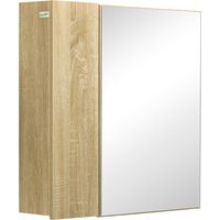 Mobile da bagno con Specchio e 4 Ripiani interni, in truciolato, 60x15x60cm, color