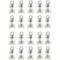 20 curtain track glider rollers, plastic double rollers, aluminum alloy, small