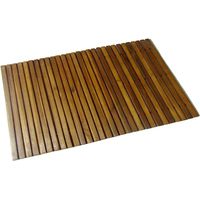 Vidaxl – Tapis de bain en bois d'acacia 80x50 cm – Antidérapant avec support en caoutchouc – Résistant aux intempéries – Pour salle de bain et sauna