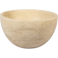 Saniclass Travertine Vasque - 21x21x12cm - ronde - pierre naturelle - Travertin