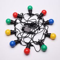 Ghirlanda Guinguette multicolore IP65 5M - Ghirlanda elettrica per esterni 10 lampadine blu rosse gialle verdi - Ghirlanda luminosa per esterni Decorazione romantica per terrazza e giardino