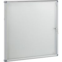 Vitrine d'affichage extérieur aluminium 6 feuilles A4 – Dimensions H 64,8 x L 67,8 cm – Porte battante avec serrure – Vitrage plexiglas 3 mm – Planorga