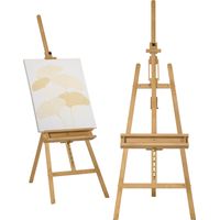 Chevalet en bois pliable, hauteur réglable, avec porte-stylo, hêtre, 65 x 110 x 180-235 cm, atelier créatif