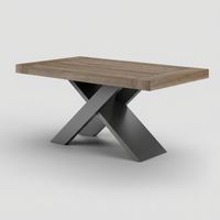 Table extensible design 12 places 160/260x90 base anthracite Roma - Marron foncé