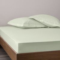 Drap housse percale "Julian" avec bonnet 35 cm toutes dimensions Coton Pur - Julian Vert d'Eau - 180 x 200 cm bonnet de 35 cm - Julian Vert d'Eau -