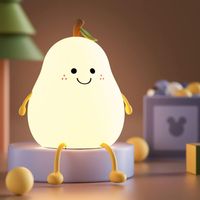 Veilleuse enfant en forme de poire – 7 couleurs LED – Rechargeable USB – Fonction minuterie – Autonomie 12-15 heures