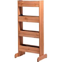 dobar Aiuola verticale con 4 fioriere in legno, letto rialzato per giardino, terrazza, balcone, tra cui fioretto, ambra, 55 x 40 x 125 cm, 58372FSCe