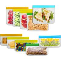 Sacs de conservation réutilisables pour aliments - Lot de 10 sacs de congélation - Sacs réutilisables d'un gallon