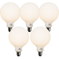 Set of 5 E27 Dimmable LED Bulbs Opal G125 5W 450 lm 3000K