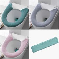 Lot de 3 housses de siège de toilette, chaudes, lavables, douces et épaisses, pour la plupart des toilettes O-U