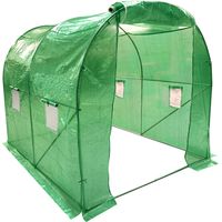 Wolf 2.5m x 2m Polytunnel Walk-In Garden Growhouse - Green