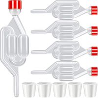 5-teiliger Gärspund, transparenter Kunststoff-Gärspund mit 5 Gärstopfen, geeignet zum Brauen von Bier, Wein und Apfelwein