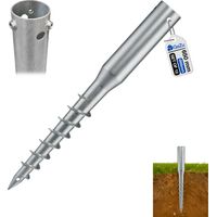 Lot de 12 Vis de Fondation Ronde Ø 60 mm x 650 mm – Galvanisé à chaud – Pieu vissé robuste pour ancrage au sol, support pied de poteau, poteaux en bois ronds et construction – GeZu Impex