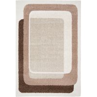 BOBOCHIC - Tapis poils longs KARE motif graphique 200x290 Marron