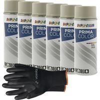 vasalat Dupli-Color Lackspray kieselgrau glänzend RAL 7032 - Sprühlack für Metall, Kunststoff und Holz - wetterfeste Sprühfarbe für den Innen- und Außenbereich UV -beständig, 6 Stück