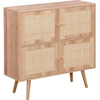 Children's 4-door chest of drawers with wood effect Natural 80x30x80 cm - Boheme kids