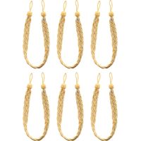 Pairs Hand Braided Curtain Tie Back, Buckle Holdback Drapery Curtain Tiebacks, 6 Rope Belt Curtain Tie Curtain Tiebacks