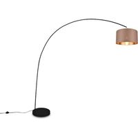 Lampadaire design lampadaire metal abat jour tissu en arc mansur anthracite en metal trio