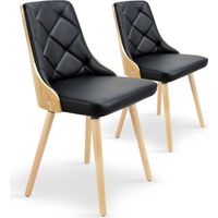 Lot de 2 chaises scandinaves Lalix Chêne Clair & Noir