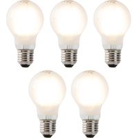 Set of 5 E27 LED Filament Bulbs A60 Frosted Glass 4W 450LM 2700K
