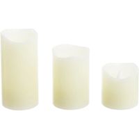 S-3 ivory kerzen 5x5x5 mit realistischem flammeneffekt