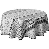 Le linge de Jules Tovaglia antimacchia Graphic, rotonda, 160 cm, nero, bianco
