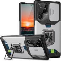 Étui de protection renforcé Armor pour Samsung Galaxy S23, S23+ et S23 Ultra, avec cache-objectif coulissant et support magnétique - Samsung Galaxy S23 - Argent