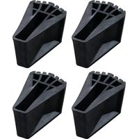 Step Ladder End Cap, Ladder Pad, 4 Pieces Tubesca, Made Of Rubber, Durable, Non-Slip, Safer And More Secure, For Telescopic Ladders, Rafter Ladders (1.7 X 6.1Cm, Black)