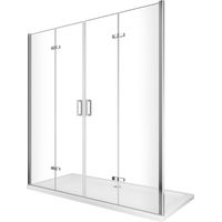 Giorgy – Porte de douche pliante 190 cm – Verre trempé 6 mm – Ouverture à quatre portes – Installation réversible – Étanchéité garantie