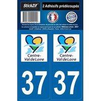 2 autocollants Region Departement 37