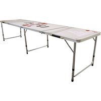 MonsterShop – Table de Beer Pong Imperméable, Pliable et Transportable de 240cm de Long, Table à Plateau en MDF et Cadre en Aluminium d’une Dimension de 240cm x 70cm x 60cm