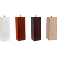 Patas cuadradas somier 25 cm métrica de rosca 10 4 patas madera Blanco